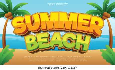 Summer beach editable text effect with a beach background	
