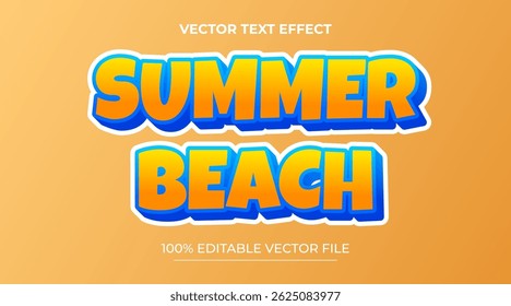 Verão praia efeito de texto editável adequado para comemorar o evento de verão