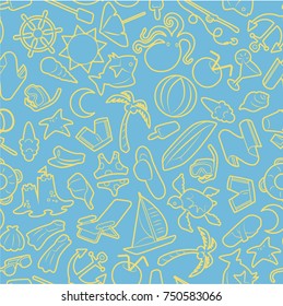 Summer Beach Elements background vector, set in banner