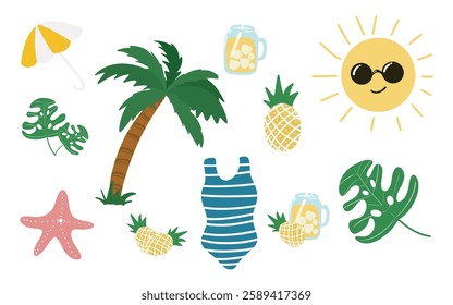 Summer Beach Essentials Clip Art Collection