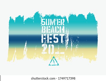 Summer Beach Festival typographic grunge vintage stencil style poster design. Retro vector illustration.