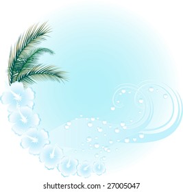 Summer beach in frame - vector illustration