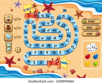 Summer beach game template illustration