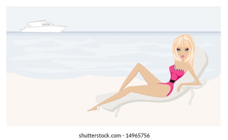 Summer beach girl