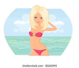 Summer beach girl