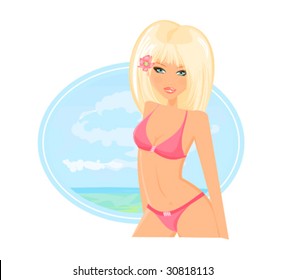 Summer beach girl