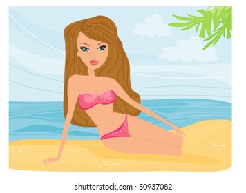 Summer beach girl