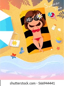 summer beach and girl