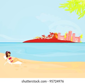 summer beach girl
