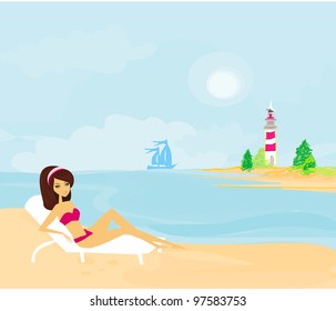 summer beach girl