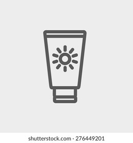 Summer beach glass icon thin line for web and mobile, modern minimalistic flat design. Vector dark grey icon on light grey background.