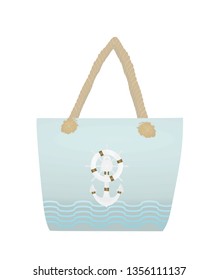 Summer beach handbag. vector illustration