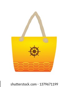 Summer beach handbag. vector illustration