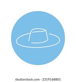 Summer beach hat black line icon. Pictogram for web page, mobile app, promo.