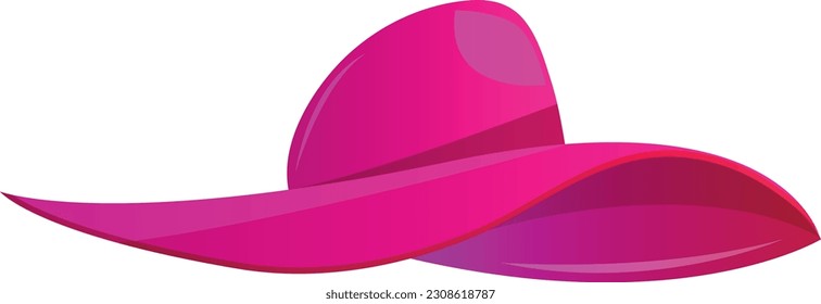 Summer beach hat. Female elegant accessory cartoon vector illustration. Beach accessory