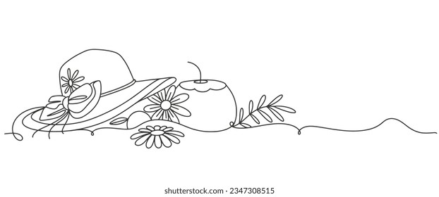 Ilustración de la línea de arte de la playa de verano