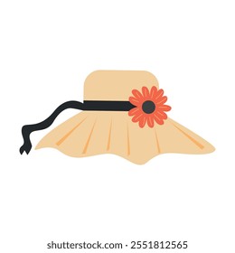 Summer Beach hat vector illustration. 