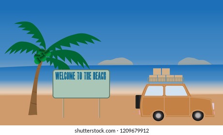 Summer beach holiday activity background