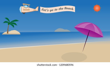 Summer beach holiday activity background. Summer season is coming welcome to the beach