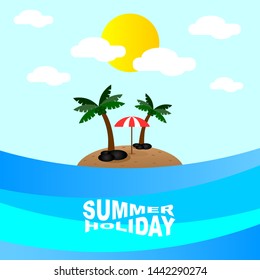Summer beach holiday background vector