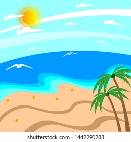 Summer beach holiday background vector