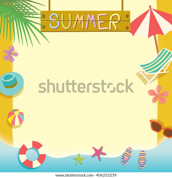 Summer Beach Holiday Concept Vector Templatenotepad Stock Vector ...