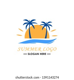 Summer Beach Holiday logo design 