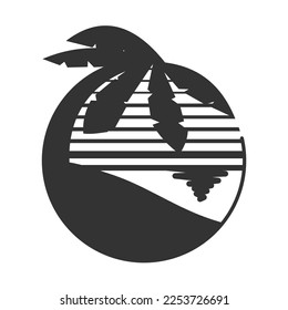 Summer beach holiday logo template Icon Illustration Brand Identity.Isolated and flat illustration. Vector graphic