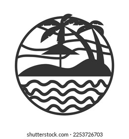 Summer beach holiday logo template Icon Illustration Brand Identity.Isolated and flat illustration. Vector graphic