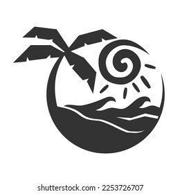 Summer beach holiday logo template Icon Illustration Brand Identity.Isolated and flat illustration. Vector graphic