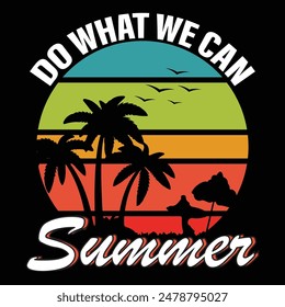 Summer Beach Holiday Surfing T-shirt Design