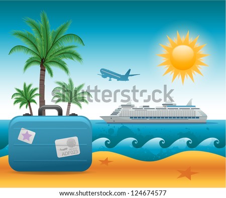 Summer beach holiday vacation background eps 10