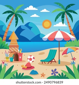 Summer Beach Holiday Vector Design