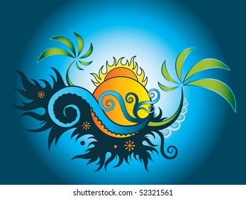 Summer beach holiday wallpaper