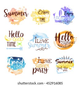 Summer Beach Holidays Colorful Label Set