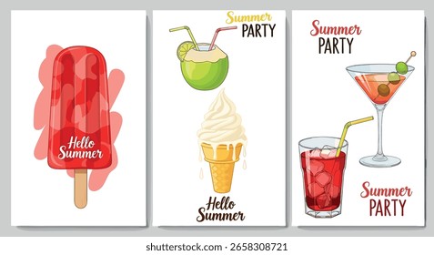 summer, beach, ice cream, background, drink, vacation, holiday, abstract, banana, banner, card, concept, cover, decoration, design, element, flat, flier, geometric, girl, graphic, hot, icon, icon, ill