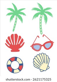 Summer Beach Icon Set Clip Art