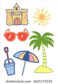 Summer Beach Ícone Definir Clip-art
