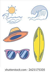 Summer Beach Icon Set Clip Art