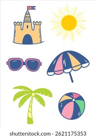 Summer Beach Icon Set Clip Art