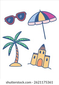 Summer Beach Icon Set Clip Art