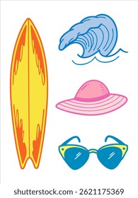 Summer Beach Icon Set Clip Art
