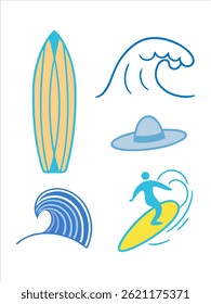 Summer Beach Icon Set Clip Art