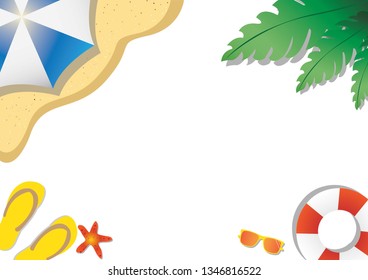 Summer beach icon  vector / Beach Cartoon design 