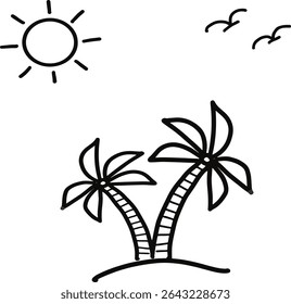 Summer beach icon vector symbol illustration 