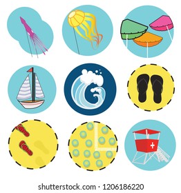 Summer, Beach Icons