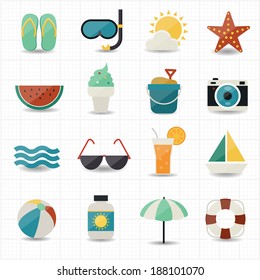 Summer and beach icons