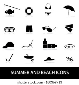 summer and beach icons eps10