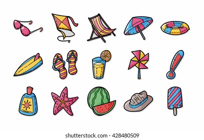 Summer and beach icons set,eps10