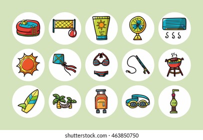 Summer and beach icons set,eps10